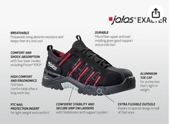 Jalas 9955 Exalter Safety Shoes Mens 13 Black Aluminum Toe Cap Water Repellent