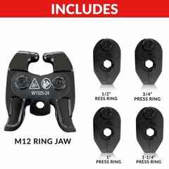 Rotating Press Jaw Ring Set For Milwaukee M12 US Standard Fittings 1/2”—1”