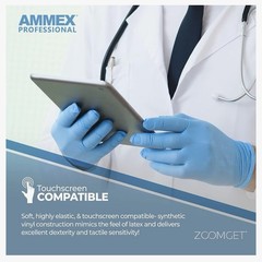 AMMEX Professional APFN42100 Blue Nitrile Medium Exam Gloves Case Of 1000