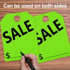120 Pack Green 8.3×11.2 Inch DoubleSided Hanging Car Mirror Sale Tag Supply