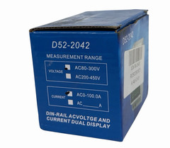 NIB D52-2042 DIN-RAIL AC VOLTAGE AND CURRENT DUAL DISPLAY AC80-300V AC0-100.0A