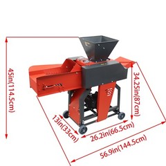 4-Blade Grass Straw Cutting&Silk Kneading Integrated Machine Conveyor Inlet 220V