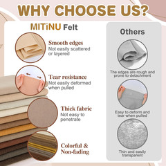 12 Rolls 8″X35″(20.5X90Cm) 1.4Mm Thick Soft Felt Fabric Sheet 12 Assorted Brown