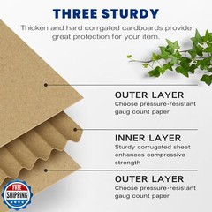 Golden State Art, Shipping 8x8x8 Box, Cardboard Corrugated Square Mailer For
