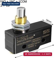 uxcell 2PCS Z-15GQ-B 1NO + 1NC Panel Mount Snap Button Type Micro Limit Switch,