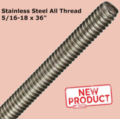 Stainless Steel All Thread 5/16-18 x 36″ Threaded Rod Grade 18-8 3 Ft Length NEW