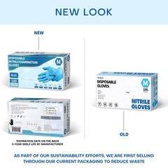 Medguy Powder-Free Nitrile Exam Gloves, 4.5 Mil, 100 Medium, Medium (Blue)