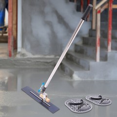 Long Handle Concrete Trowel Cement Surface Smoothing Tool w/ Finishing Shoes NEW