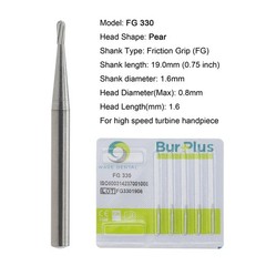 Wave Dental Surgical Burs 25mm Carbide Burs Friction Grip FG 19mm Round Pear 330