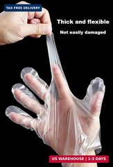 400 Count Disposable Poly Plastic Gloves for Cooking, Food Prep and Food Service