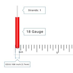18 Gauge Solid Copper Wire Red Black 20ft Hook Up Tinned PVC 105C