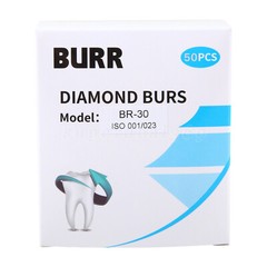 50Pcs Dental Diamond Ball Round Burs FG 1.6mm for High Speed Handpiece BR-30 SA