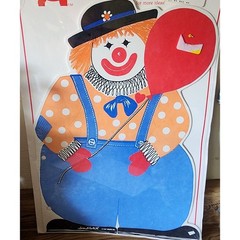 1987 Clown SHAPES ETC Creative Writing Book 10 Jumbo Sheets Art Paper NOS *