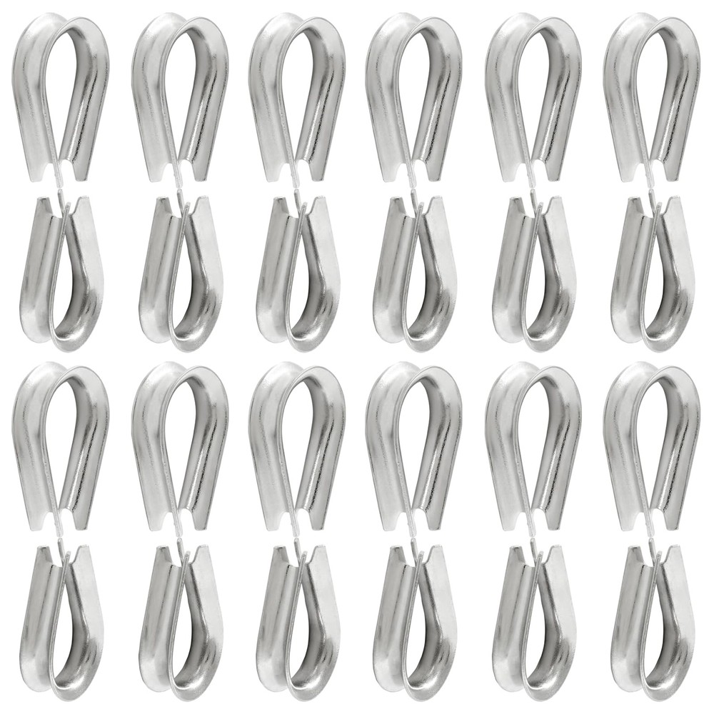 24Pcs M6 Stainless Steel Thimbles, Wire Rope Cable Thimbles Rigging for 1/4 Inch