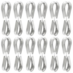 24Pcs M6 Stainless Steel Thimbles, Wire Rope Cable Thimbles Rigging for 1/4 Inch
