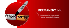 Permanent Markers, Fine Tip, Red, 36 Count – Marks on Paper, Plastic, Metal,