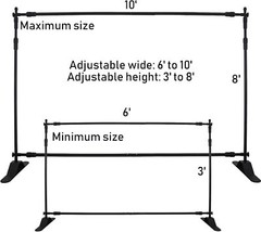 8’x10′ Step and Repeat Banner Stand Adjustable Telescopic Trade Show Backdrop US