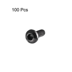 M2 x 6mm Thread 10.9 Alloy Steel Button Head Hex Socket Cap Screw Bolt 100pcs