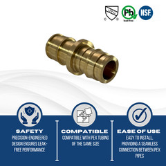10 Pc 1/2″ Pex A Coupling, 1/2 Expansion Coupling, for Uponor (Wirsbo, 29-3-4=10