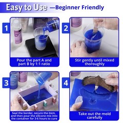 LET’S RESIN Silicone Mold Making Kit, 30A Liquid Silicone Rubber for Mold Mak…