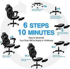 ELECWISH Criss Cross Legged Chair w/ Wheels Armless Swivel Office Desk Chair