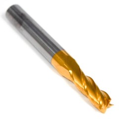 NIAGARA Carbide Square End Mill 0.256″ 4FL TiN JF23AE