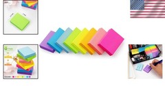 Self-Stick Bright Sticky Notes 1.5×2 Inch – 8 Pack, Recyclable & Strong Adhesion