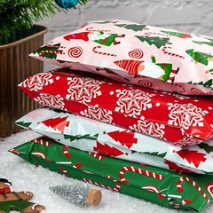 100 Pack 6×9 Christmas Poly Mailers Pretty Thick Self-Adhesive Shipping Bags