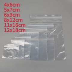 200/ Transparent Zip Bags Food Jewelry Vacuum Storage Bag Plastic Thicken Reclos