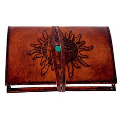 Handmade Vintage Genuine Leather Journal SUN Tree of Life For Men And Women