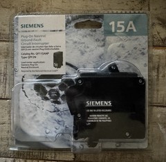 Siemens 15 Amp 15A Plug-On Neutral GFCI Circuit Breaker QF115ANP Type QPF2N