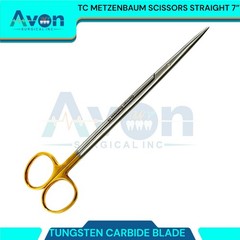 2PK – Premium TC Metzenbaum Scissors, Gold – German Steel, Sharp Cut Shears