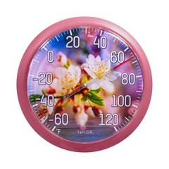 Cherry Blossom Indoor Outdoor Dial Thermometer, Wireless Easy Read Wall Decor…