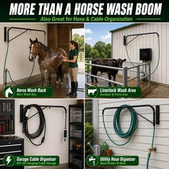 Swinging arm Horse Wash Attachment – Wall-mounted Spray Boom Preventing Tangl…