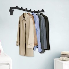 Folding Clothes Hanger Rack Swing Arm Hook Holder Clothing Hanging Garment Dr…
