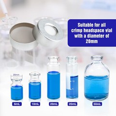 Simpure 5000pcs 20mm Crimp Top Caps Aluminum Crimp Seal for 10ml 20ml HPLC Vials