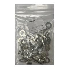 (100) Non-Insulated 8 Gauge 1/4″ Ring Terminal Uninsulated Wire Connector – USA