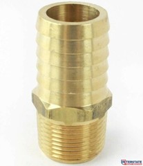 2-PACK! 1″ Barb x 3/4″ NPT Male Brass Hose Fitting, FM99-7 Interstate Pneumatics