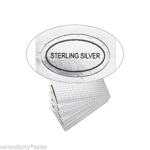 1,000 (1000) Peel Off Adhesive LABELS Oval 1/2″ x 5/16″ Marked “STERLING SILVER”