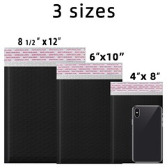 #000 4×8 (4×7) Poly Bubble Padded Envelopes Mailers Shipping Bags BLACK 50 PCS