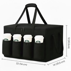 musbus Catering Bag for doordash uber eats 22x14x13 22W x 12H x 14D, Black
