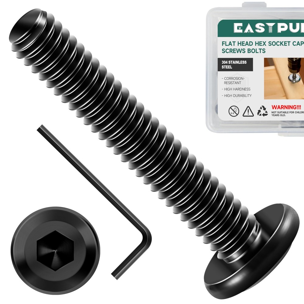 20Pcs 1/4-20 x 2 Flat Head Socket Head Screws 304 Stainless Steel Furniture B