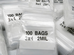 3×4 White Block Reclosable Bags 2mil Writeable 3x 4″ Poly Baggies 500 Pcs