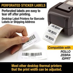 1″x2 5/8″ Direct Thermal Labels 2000/Roll Barcodes Shipping Stickers FBA FNSKU