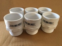 Lasco Adapter PVC Fitting White 1-1/2-in x 1-1/2-in, (6 PK)