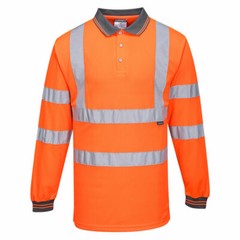 Portwest S277 Hi Vis Reflective Long Sleeved Safety Work Polo Shirt ANSI