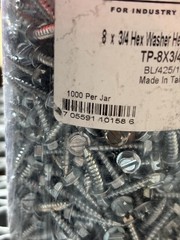 8 x 3/4″ Hex Washer Head Sprint Point Zinc Screws 1000ct Jar TP-8X3/4TPM