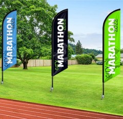 12′ Full Color Custom Tall Swooper Advertising Flag Feather Banner Digital Print