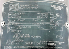 New Weg .5018XS3E56C Explosion Proof Motor 0.5/0.33 HP 3PH460V1725rpm – No Box