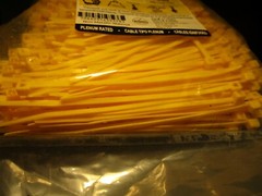 (1000) 4.1″ 18lb Tensile Yellow Nylon 6.6 Power Phase® Colored Cable Tie Bulk